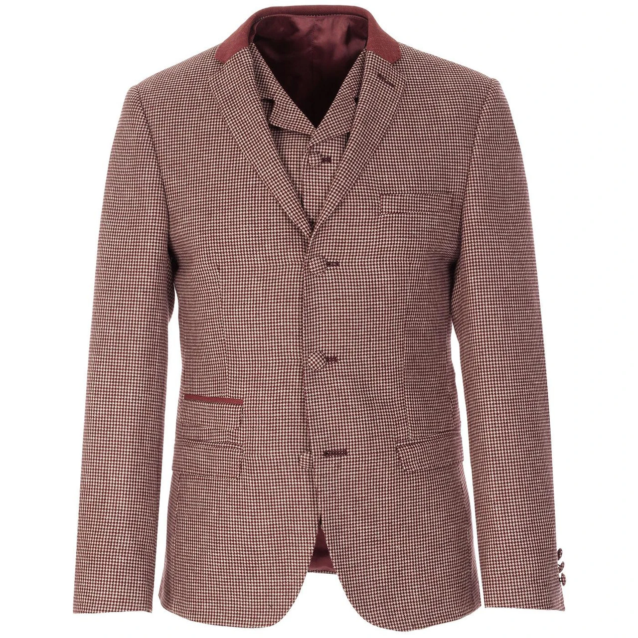 Mod 3 Button Dogtooth Suit Jacket 9 Mod 3 Button Dogtooth Suit Jacket - Image 7