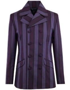Backbeat Double Breasted Blazer (G) -KDX Clothing Store madcap england purple stripe db blazer 1 59032.1661267799