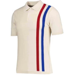 Beck Mod Racing Stripe Knit Polo B -KDX Clothing Store madcap england racing stripe knitted polo birch 2 35476.1668444258 1