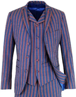 Mod 3 Button Regatta Stripe Blazer -KDX Clothing Store madcap england regatta stripe suit 3 18561.1661268219