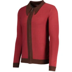 Riva Retro Zip Through Cardigan G -KDX Clothing Store madcap england riva spear collar ring zip cardigan russet red 2 41382.1683192153 1
