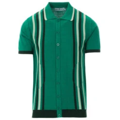 Shockwave Mod Stripe Knit Polo (AB) -KDX Clothing Store madcap england shockwave knitted polo top alpine green 31 23474.1661261993 4
