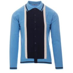 Marriott Suede Men's Mod Polo Cardigan - Zinfandel -KDX Clothing Store madcap england suede marriott button through polo top blue 5 09080.1661265236 2