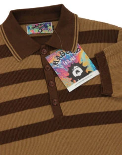 Terry Retro Mod Rib Stripe Polo N -KDX Clothing Store madcap england terry polo brown 1 78399.1679657086 1