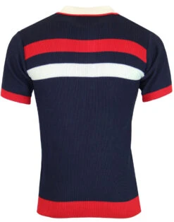 Terry Retro Mod Ribbed Stripe Polo (BB) -KDX Clothing Store madcap england terry ribbed polo navy 1 57479.1661268987 3