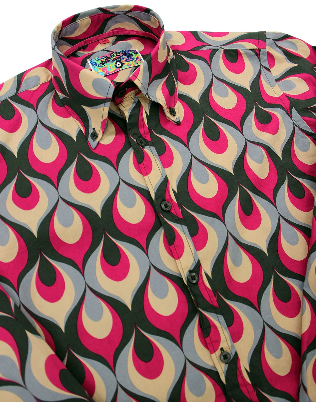 Trip Flames Retro Mod Op Art Shirt 6 Trip Flames Retro Mod Op Art Shirt - Image 4