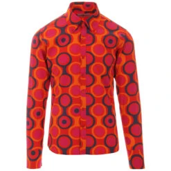 Trip Circles Mod Button Down Shirt -KDX Clothing Store madcap england trip op art mod target shirt orange 3 37791.1661265465 2