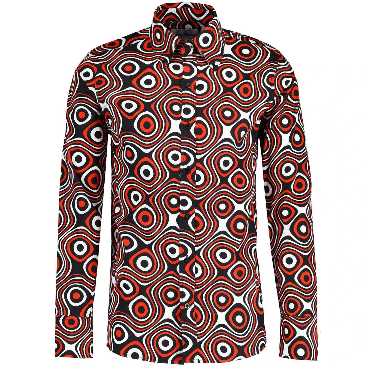 Trip Op Art Mod Big Collar Shirt BR 7 Trip Op Art Mod Big Collar Shirt BR - Image 5