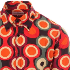Trip Circles 1960s Mod Target Shirt -KDX Clothing Store madcap england trip psych out shirt burgundy 2 46565.1661261517 3