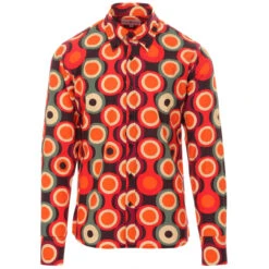 Trip Psych-Out Circle Mod Shirt B/R 22 Trip Psych-Out Circle Mod Shirt B/R -KDX Clothing Store madcap england trip psych out shirt burgundy 3 55183.1661261515