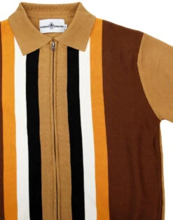 Victor 60s Mod Stripe Zip Polo TAN 11 Victor 60s Mod Stripe Zip Polo TAN -KDX Clothing Store madcap england victor stripe polo cardigan 1 14168.1661267923 1