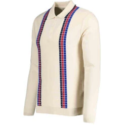 Zodiac Mod Textured Raised Stripe Knitted Polo Shirt Black