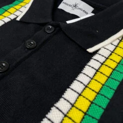 Zodiac Mod Textured Raised Stripe Knitted Polo Shirt Black 28 Zodiac Mod Textured Raised Stripe Knitted Polo Shirt Black -KDX Clothing Store madcap england zodiac waffle square stripe polo black 4 96001.1695997593
