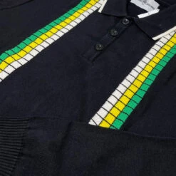 Zodiac Mod Textured Raised Stripe Knitted Polo Shirt Black 31 Zodiac Mod Textured Raised Stripe Knitted Polo Shirt Black -KDX Clothing Store madcap england zodiac waffle square stripe polo black 61 41473.1695997596