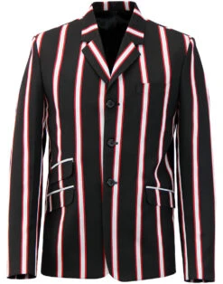 Hapshash Mod Retro Boating Blazer -KDX Clothing Store madcap hapshash blazer black 01 66605.1661269820
