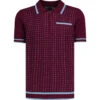 Miles Mod Jacquard Knit Polo (Z) -KDX Clothing Store madcap jacquard polo zinfandel front 46871.1684508647 1