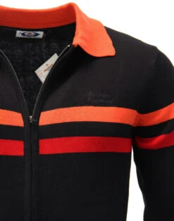 Mavers MADCAP Retro Mod Zip Through Knit Track Top -KDX Clothing Store madcap mavers black 1 17870.1661338742 1