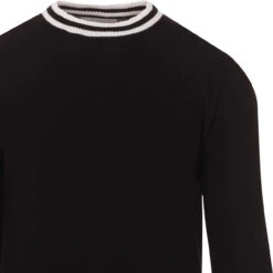 LS Moon Mod Tipped Knit Jumper (F) -KDX Clothing Store madcap moon longsleeve top black det1 13486.1661260864