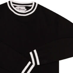 LS Moon Mod Tipped Knit Jumper B/Y -KDX Clothing Store madcap moon longsleeve top black det2 96707.1661260864 5