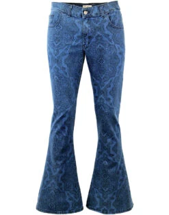 Paisley Rave 1970s Cord Bellbottoms 36 Paisley Rave 1970s Cord Bellbottoms -KDX Clothing Store madcap paisley denim jeans 1 52992.1661271914