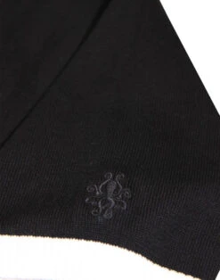 Capone Mod Ska Two Tone Knit Polo -KDX Clothing Store madcap panel polo black white close2 36461.1661268975