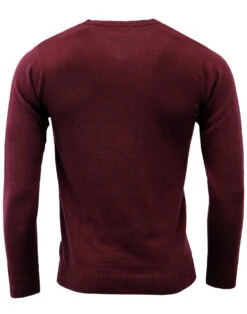Redford 60s Mod V-Neck Jumper BISON -KDX Clothing Store madcap redford jumper maroon 3 28620.1661271338