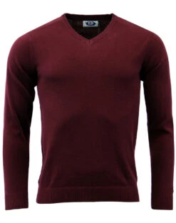 Redford 60s Mod V-Neck Jumper BISON