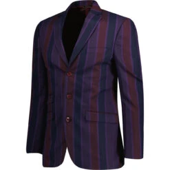 Offbeat 60s Mod Boating Blazer (P) -KDX Clothing Store madcap stripe sb boating blazer purple side 66053.1664290794