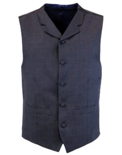 1960s Mod Check Lapel Waistcoat -KDX Clothing Store madcap suit waistcoat4 81563.1661271085