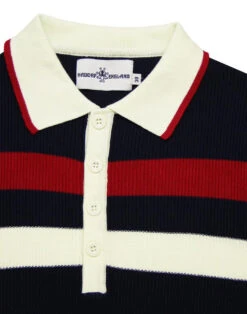 Terry Retro Mod Ribbed Stripe Polo (BB) -KDX Clothing Store madcap terry navy close 04031.1661268989 3