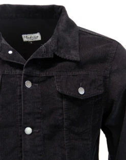 Woburn Retro Mod Cord Western Jacket In Black -KDX Clothing Store madcap woburn cord jacket black 4 41339.1661338325
