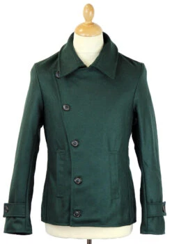 Denny 60s Mod Short Reefer Jacket G -KDX Clothing Store madcap denny jacket green6 44927.1661273860