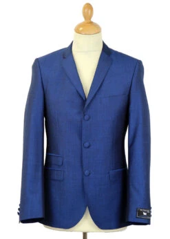 Mohair Tonic 3 Button Suit Jacket B -KDX Clothing Store madcap mod mohair suit bright blue7 91182.1661273010