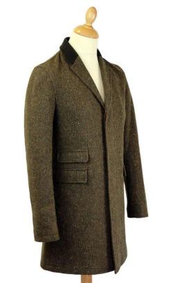 The Regent Mod Donegal Top Coat (N) -KDX Clothing Store madcap overcoat brown2 82825.1661273733