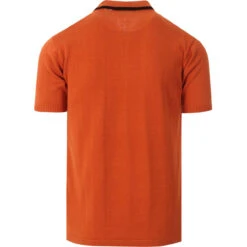Aftermath Mod Stripe Knit Polo D/IP -KDX Clothing Store madcapeng aftermath polo rust back1 92085.1661264312