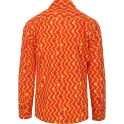 Surfari Retro Resort Collar Shirt -KDX Clothing Store madcapeng dotwave pattern shirt orange back 71694.1661263152