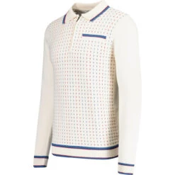 Coltrane Mod Jacquard Knit Polo Z -KDX Clothing Store madcapeng jacquard zip ls polo snow side 85291.1678197974 2
