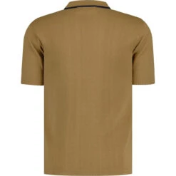 Aftermath Mod Stripe Knit Polo RUST 13 Aftermath Mod Stripe Knit Polo RUST -KDX Clothing Store madcapeng mod striped polo leaf back 43834.1678463408 1