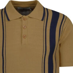 Aftermath 60s Mod Stripe Knit Polo (Navy) 14 Aftermath 60s Mod Stripe Knit Polo (Navy) -KDX Clothing Store madcapeng mod striped polo leaf detail 77070.1678463409 2