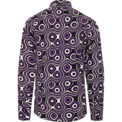Trip Op Art Mod Big Collar Shirt -KDX Clothing Store madcapeng opart shirt lilac back 33981.1661262957 1