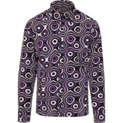 Trip Op Art Mod Big Collar Shirt RL -KDX Clothing Store madcapeng opart shirt lilac front 29904.1661262956