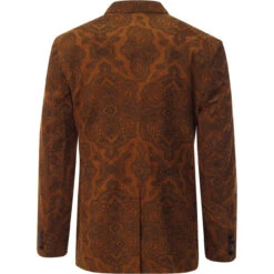 Paisley Rave Cord 3 Button Blazer T 13 Paisley Rave Cord 3 Button Blazer T -KDX Clothing Store madcapeng paisley cord blazer tan back 62424.1661264629 1