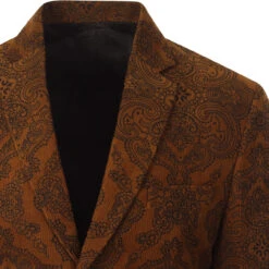 Paisley Rave Cord 3 Button Blazer T 15 Paisley Rave Cord 3 Button Blazer T -KDX Clothing Store madcapeng paisley cord blazer tan detail 14024.1661264630 1