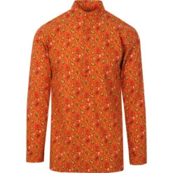 Surbahar Gold Paisley Kaftan Shirt -KDX Clothing Store madcapeng paisley kaftan orange front 70517.1661263226
