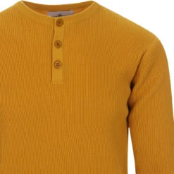 Caine Ribbed Grandad Top (HG) -KDX Clothing Store madcapeng ribbed long polo yellow detail 14076.1661264072 4