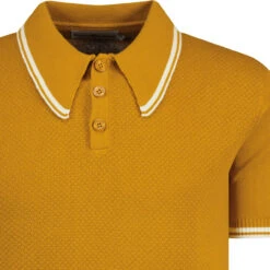 Empire Retro Popcorn Knit Polo WS -KDX Clothing Store madcapeng spear waffle polo yellow detail 29399.1673453068 3