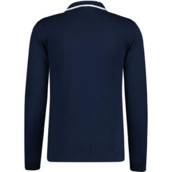 Zodiac Raised Stripe Knit Polo NAVY -KDX Clothing Store madcapeng stripe ls polo tshirt peacoat back 26251.1678194985 2