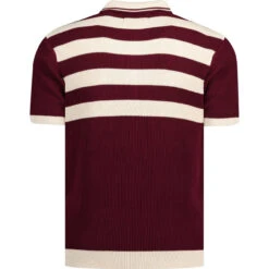 Terry Retro Mod Rib Stripe Polo WW -KDX Clothing Store madcapeng terry rib stripes polo zinfandel back 51911.1661260296 4