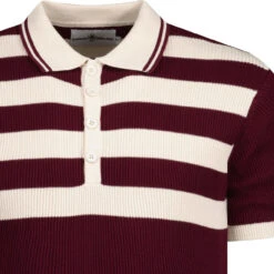 Terry Mod Ribbed Stripe Polo (Z) -KDX Clothing Store madcapeng terry rib stripes polo zinfandel detail 12397.1661260297