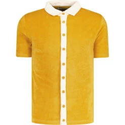 Salton Retro 50s Towelling Shirt HG 11 Salton Retro 50s Towelling Shirt HG -KDX Clothing Store madcapeng towelling shirt honey front 83683.1678373285